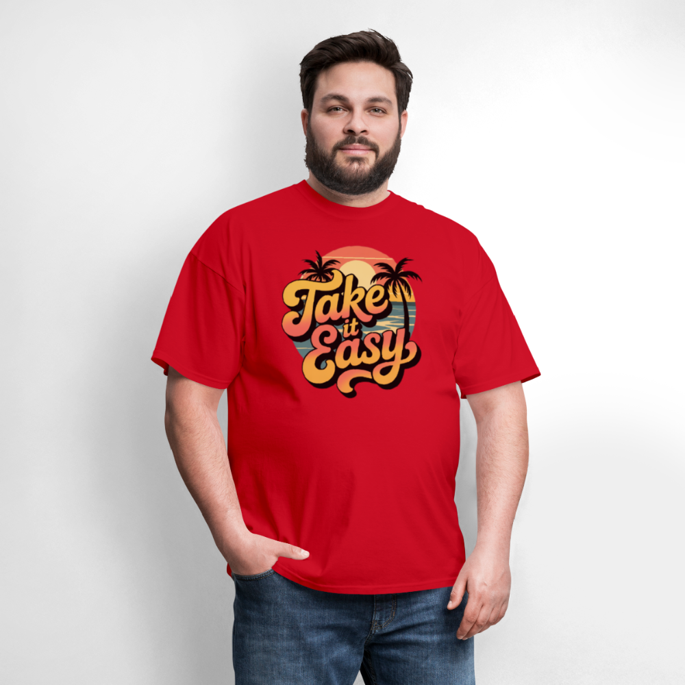 Take it Easy Men's T-Shirt | GILDAN 5000 - red