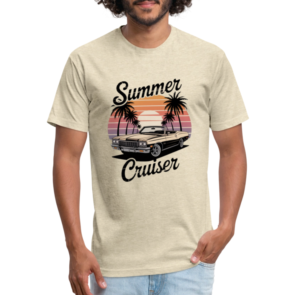 Summer Cruiser Car Fitted Cotton/Poly T-Shirt by Next Level - heather cream