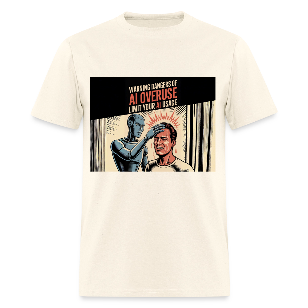 AI Usage Novelty Men's T-Shirt | GILDAN 5000 - sweet cream heather