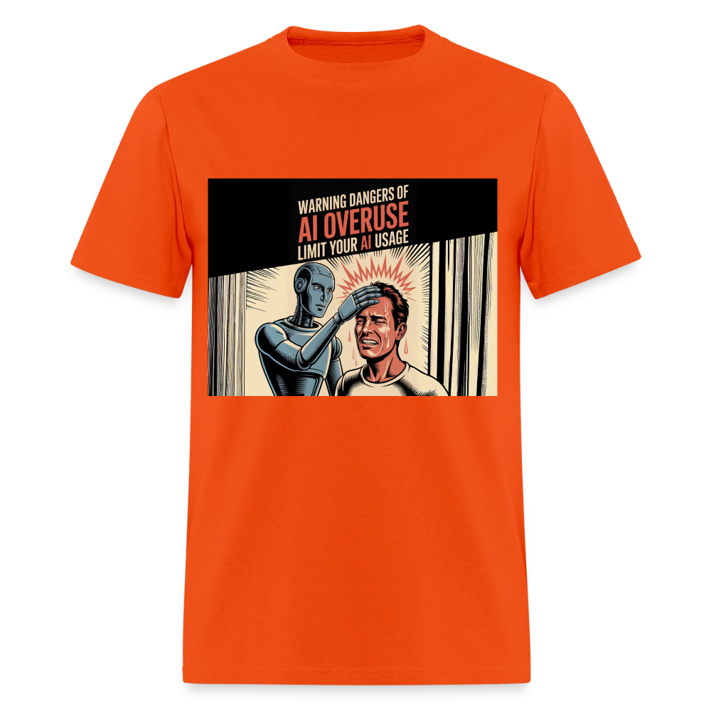 AI Usage Novelty Men's T-Shirt | GILDAN 5000 - orange