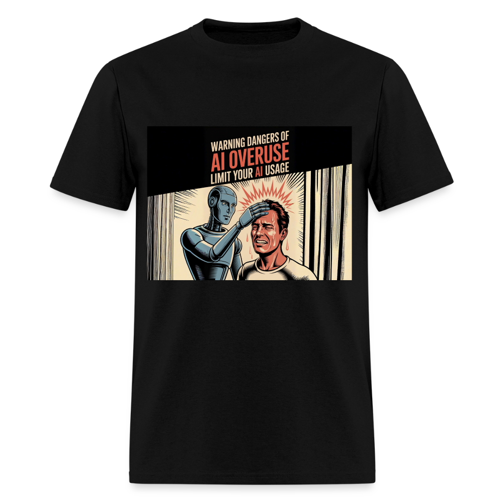 AI Usage Novelty Men's T-Shirt | GILDAN 5000 - black