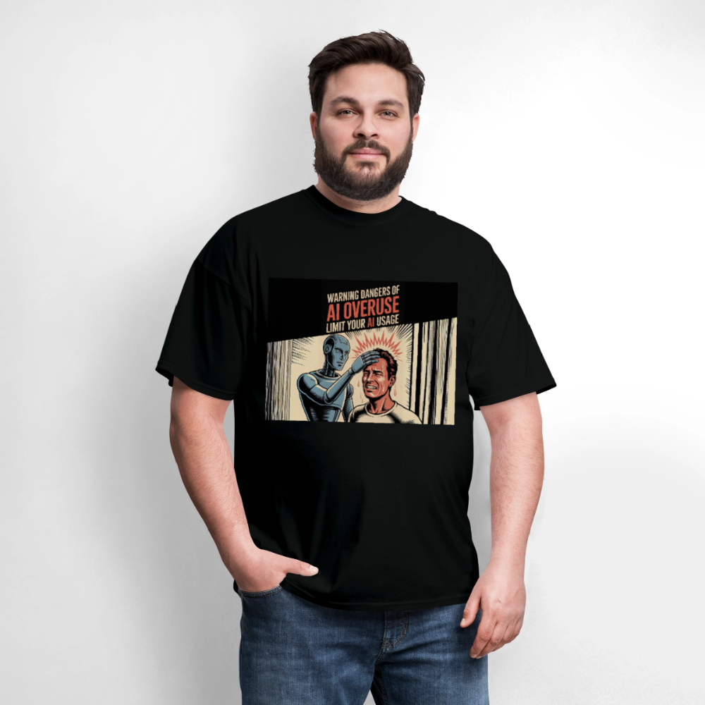 AI Usage Novelty Men's T-Shirt | GILDAN 5000 - black