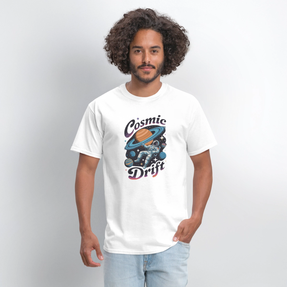 Cosmic Drift Astronaut Men's T-Shirt | GILDAN 5000 - white