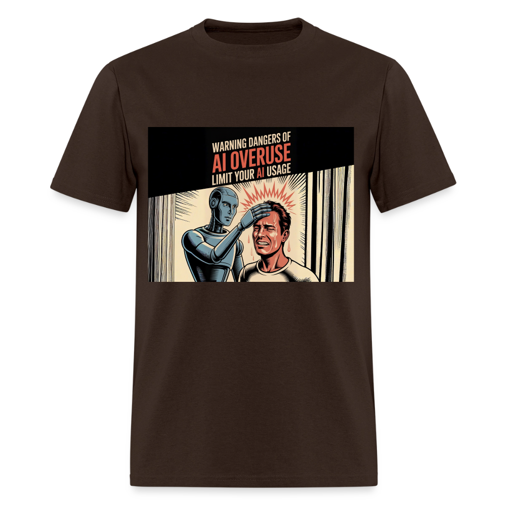 AI Usage Novelty Men's T-Shirt | GILDAN 5000 - brown