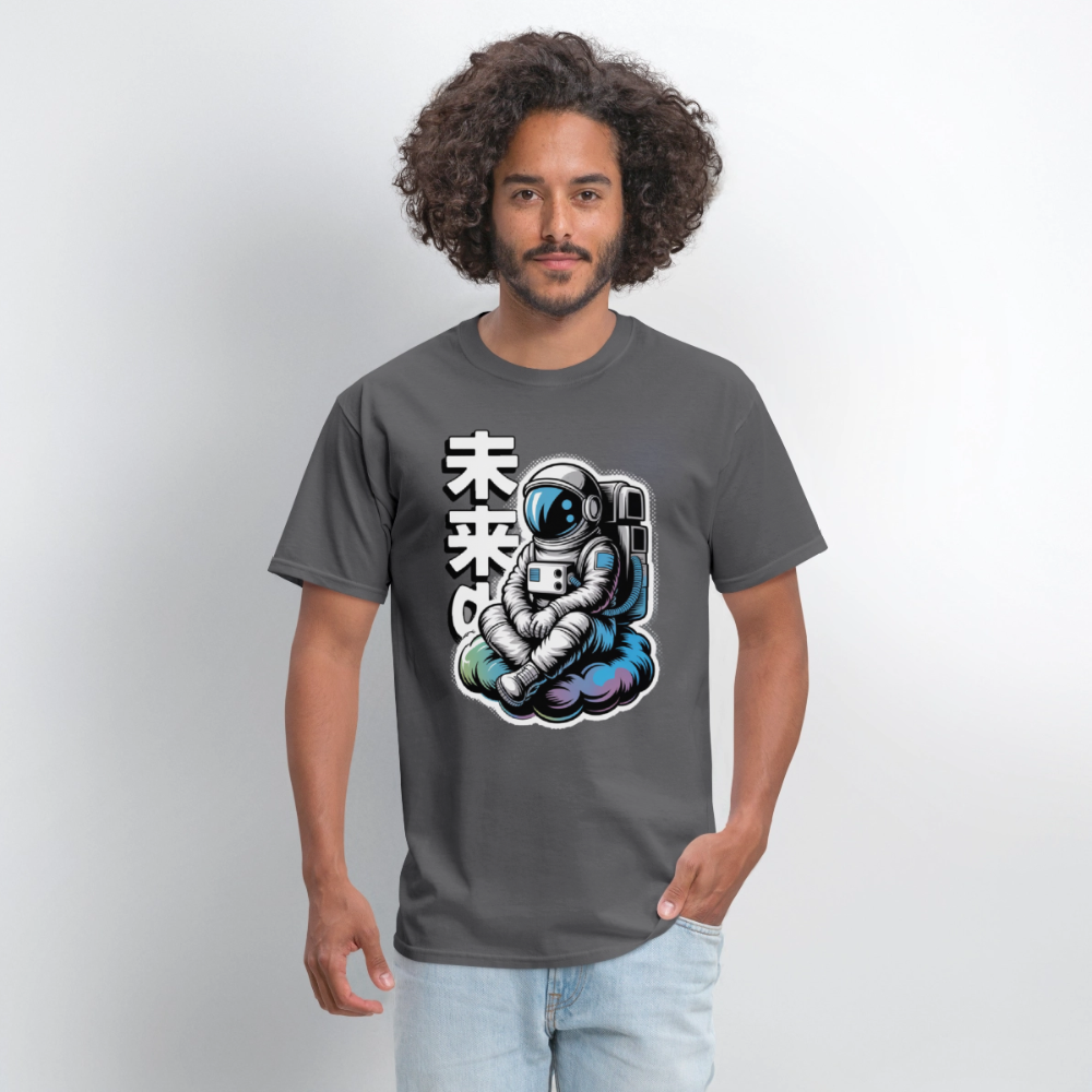 Astronaut Cloud Anime Men's T-Shirt | GILDAN 5000 - charcoal