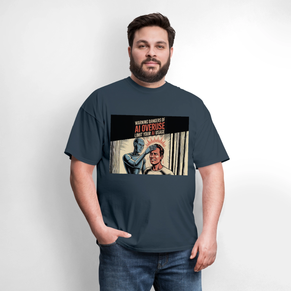 AI Usage Novelty Men's T-Shirt | GILDAN 5000 -  blue dusk