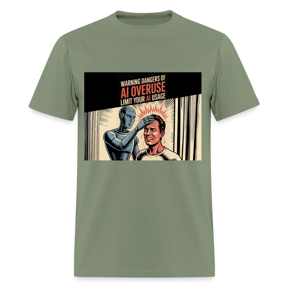 AI Usage Novelty Men's T-Shirt | GILDAN 5000 - military green