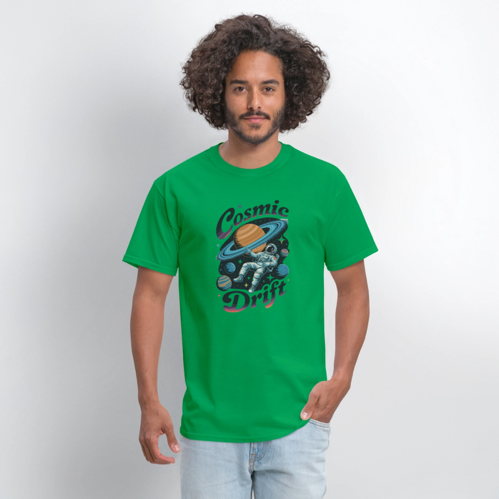 Cosmic Drift Astronaut Men's T-Shirt | GILDAN 5000 - bright green
