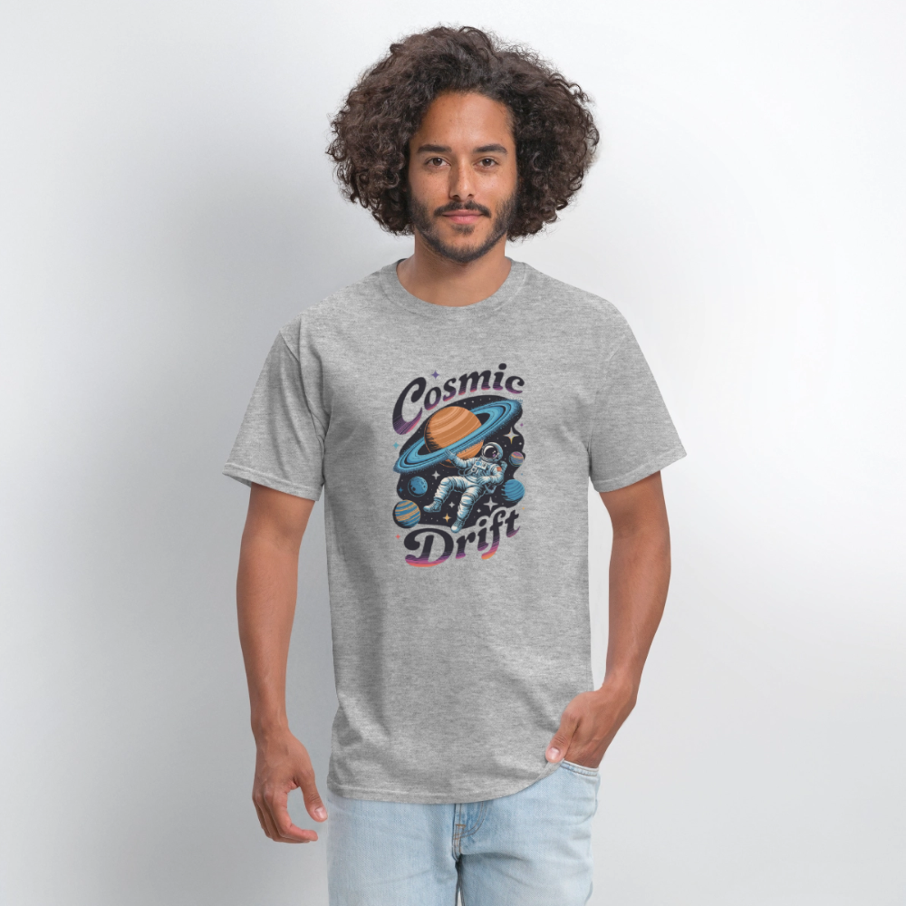 Cosmic Drift Astronaut Men's T-Shirt | GILDAN 5000 - heather gray