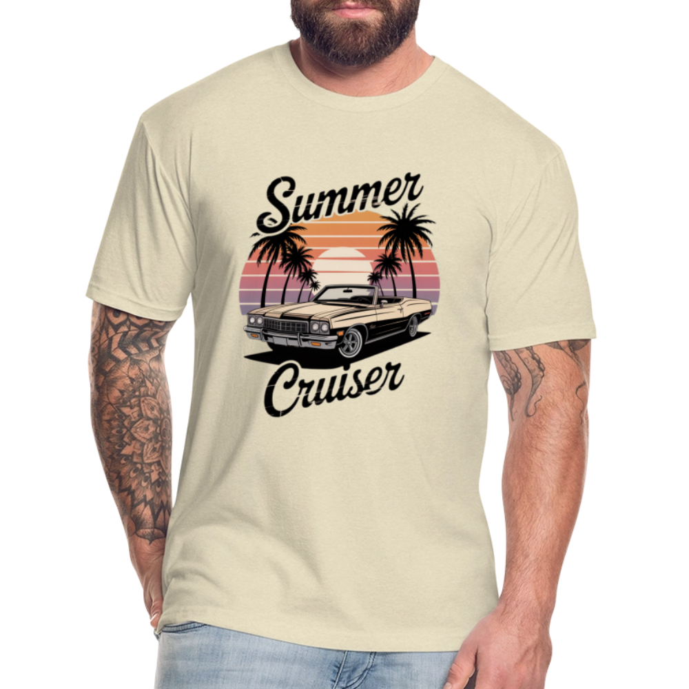 Summer Cruiser Car Fitted Cotton/Poly T-Shirt by Next Level - heather cream