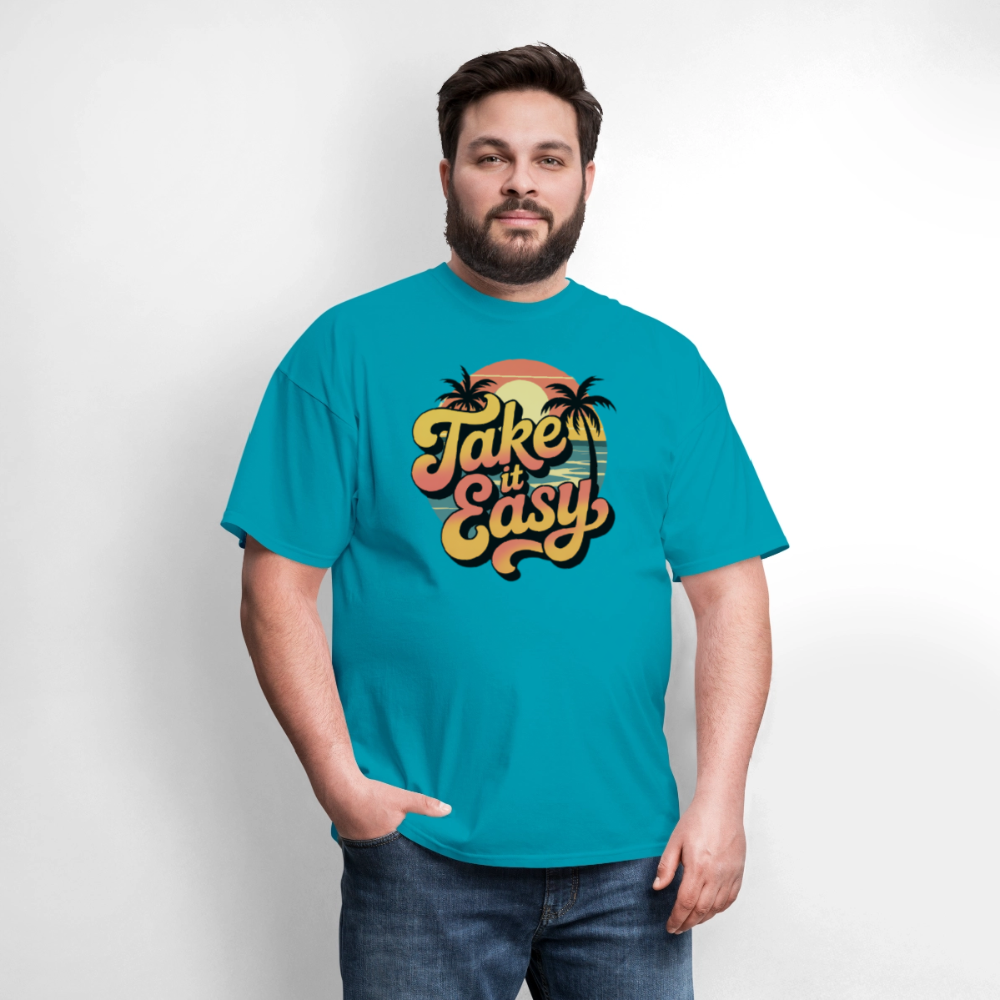 Take it Easy Men's T-Shirt | GILDAN 5000 - turquoise