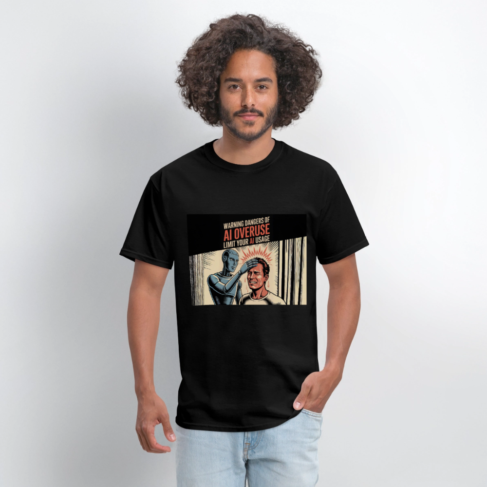 AI Usage Novelty Men's T-Shirt | GILDAN 5000 - black