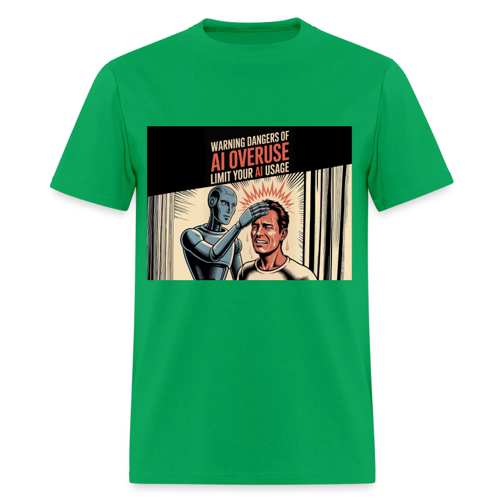 AI Usage Novelty Men's T-Shirt | GILDAN 5000 - bright green