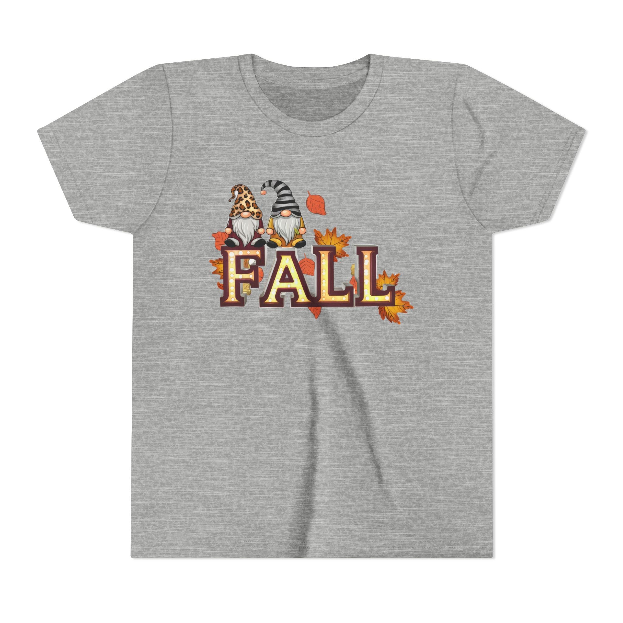 Autumn Gnome Youth Tee, Fall T-Shirt, Halloween Outfit, Thanksgiving Apparel, Kids Seasonal Shirt