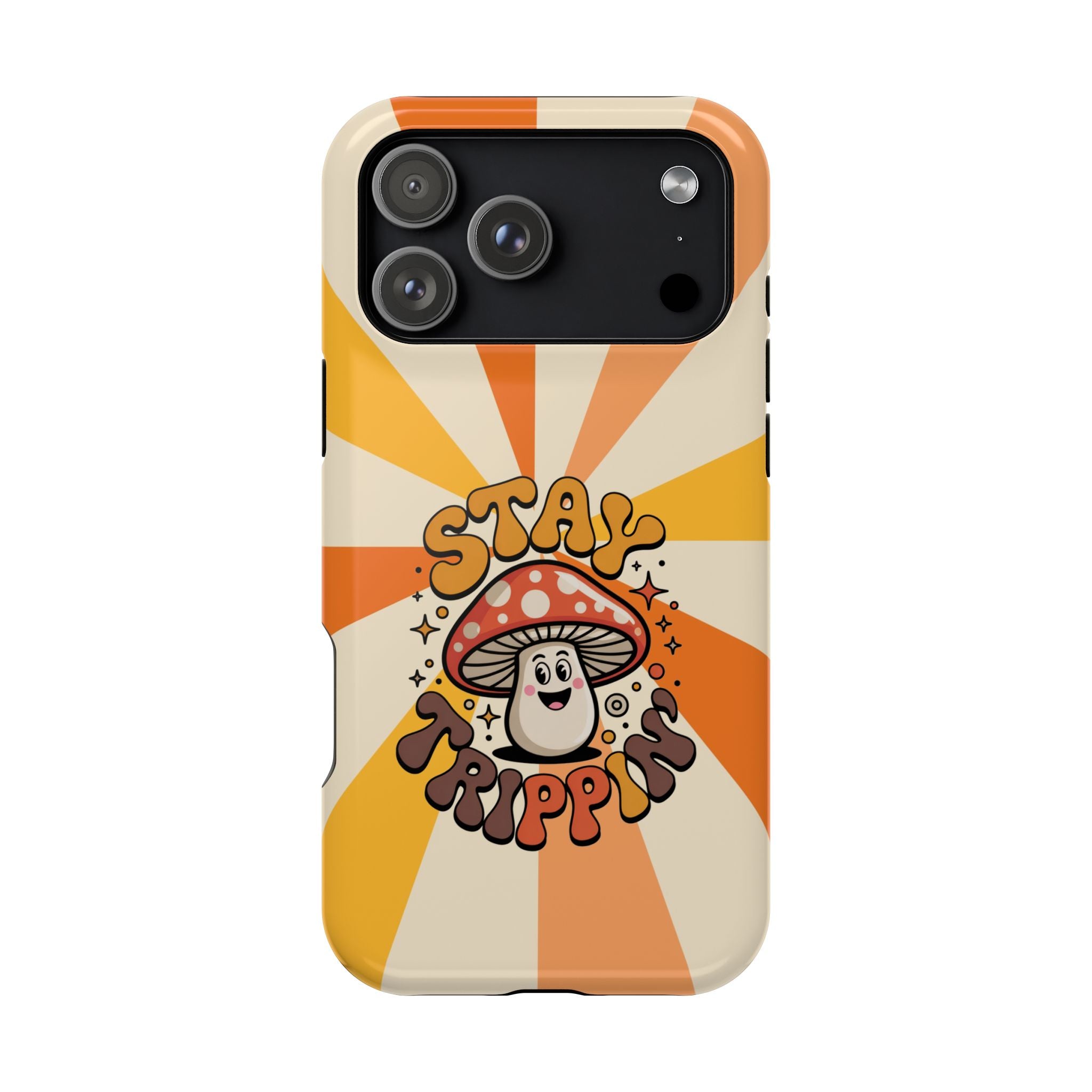 Stay Trippin' Mushroom Phone Case — Retro Cute Impact-Resistant Cover