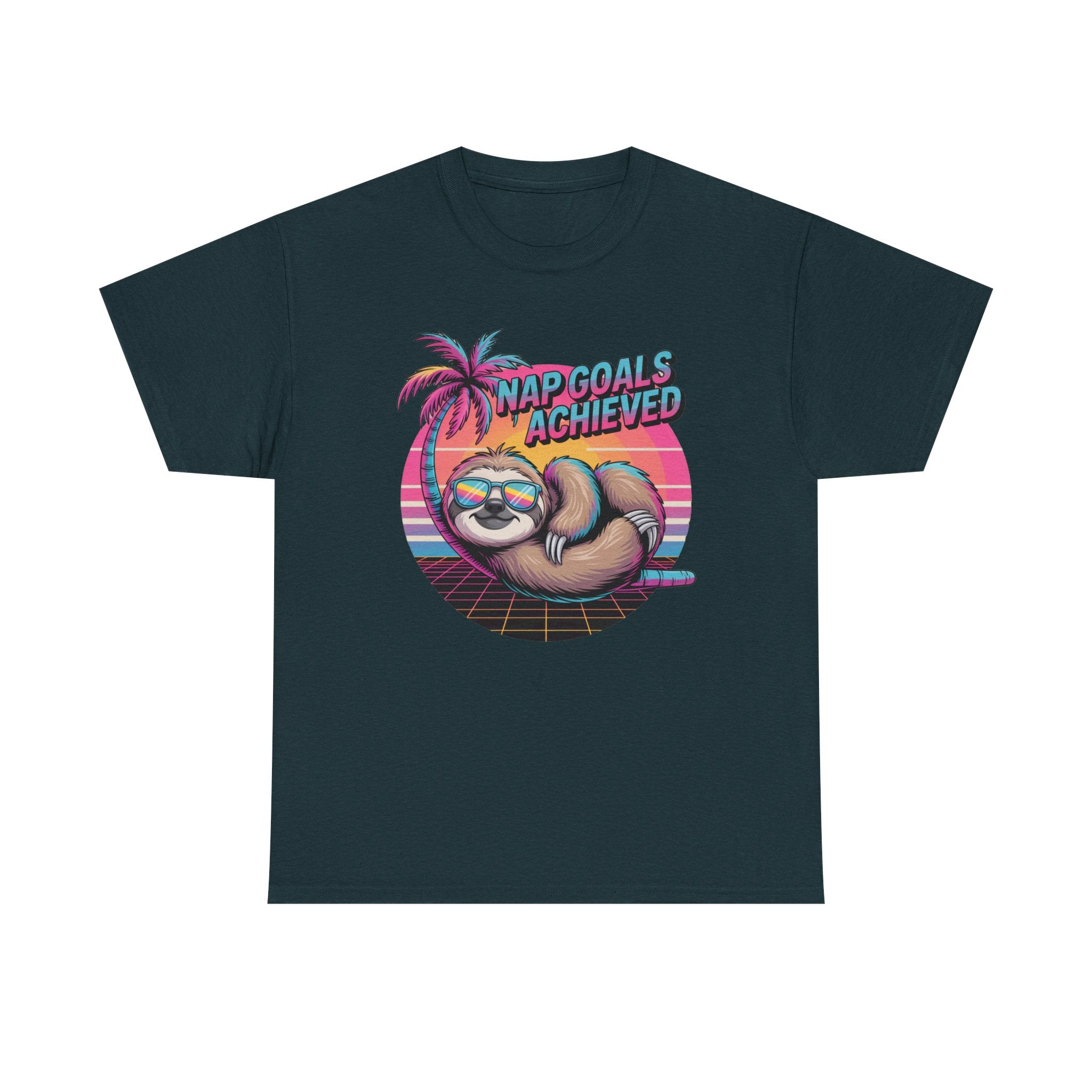 Nap Goals Achieved Sloth T-Shirt — Retro Palm Beach Vibes