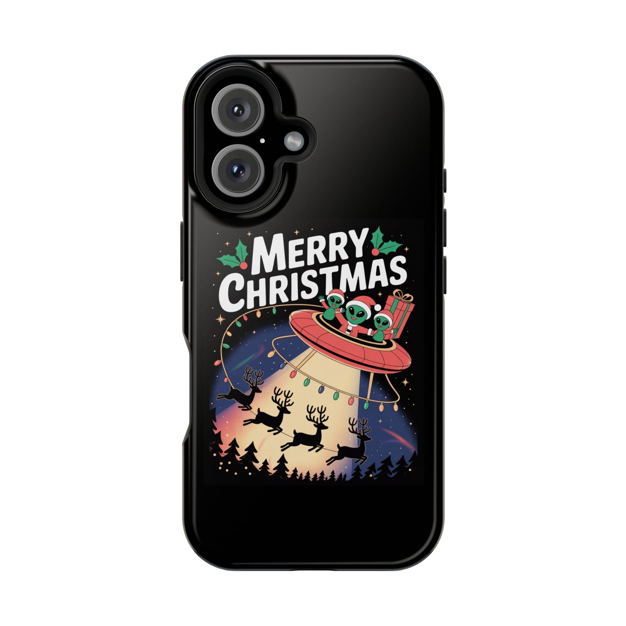 Christmas Alien Phone Case, Festive Phone Cover, Holiday Gift, Unique Mobile Accessory, Cute Phone Case, Impact-Resistant Design