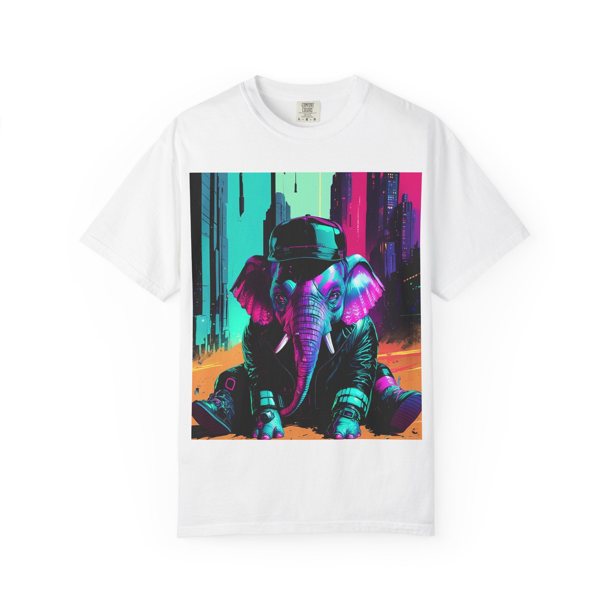 Hipster Elephant T-shirt, Vibrant Graphic Tee, Unisex Apparel, Trendy Streetwear, Gift for Animal Lovers, Casual Everyday Wear