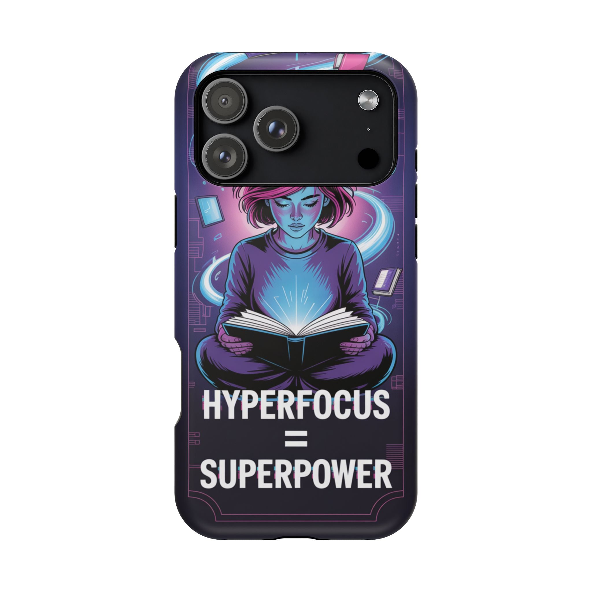 Hyperfocus Superpower Phone Case | Impact-Resistant, Magnetic, Gift for Students, Book Lovers, Geek Culture, Tech Enthusiasts