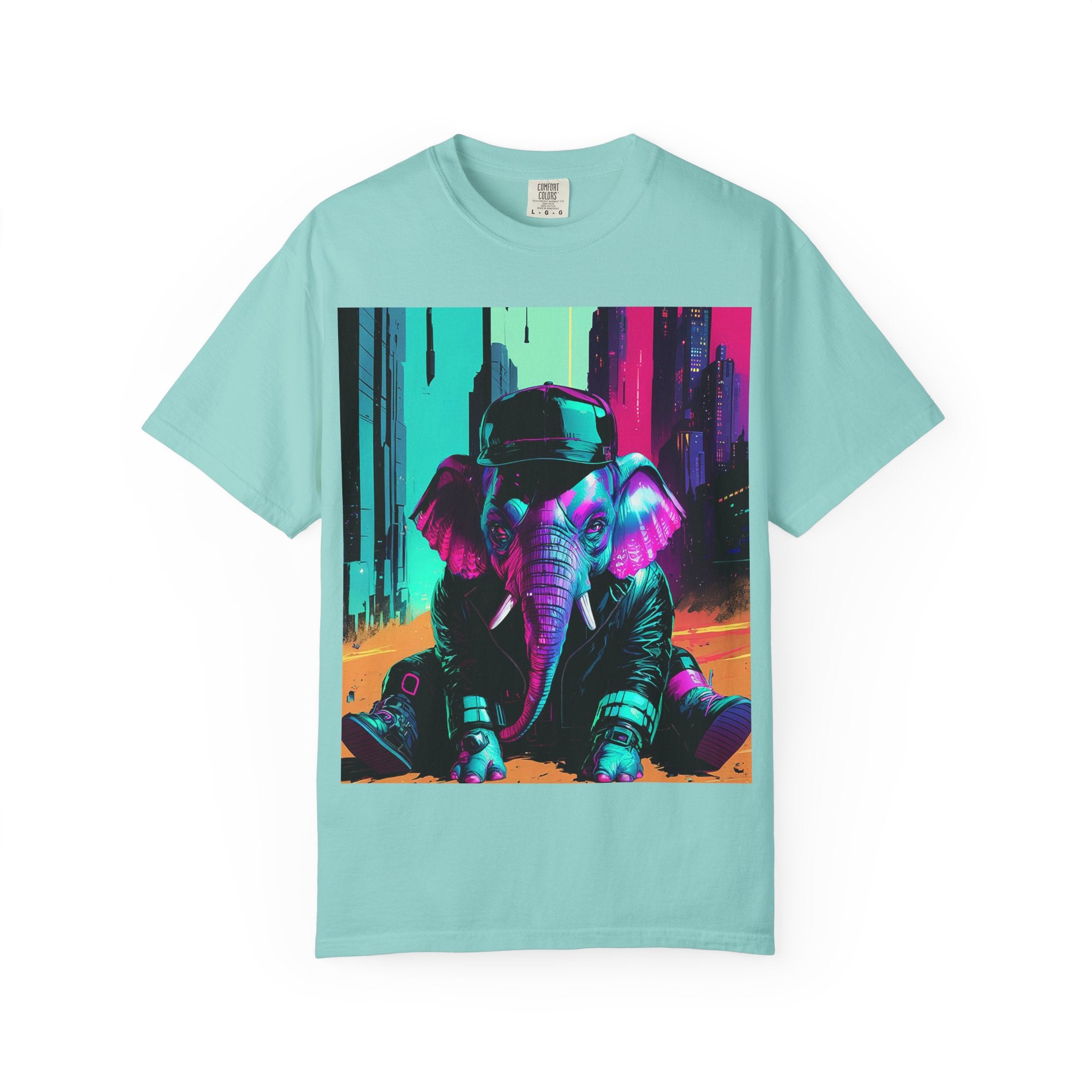 Hipster Elephant T-shirt, Vibrant Graphic Tee, Unisex Apparel, Trendy Streetwear, Gift for Animal Lovers, Casual Everyday Wear