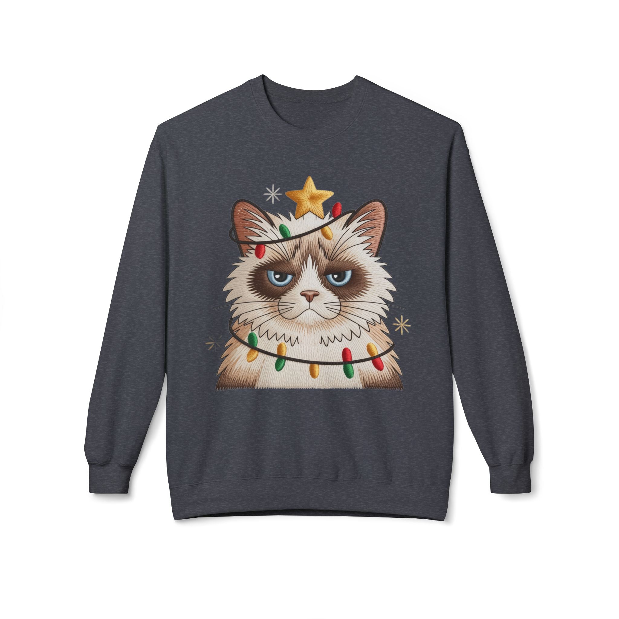 Grumpy Cat Christmas Sweatshirt - Funny Holiday Cat Crewneck