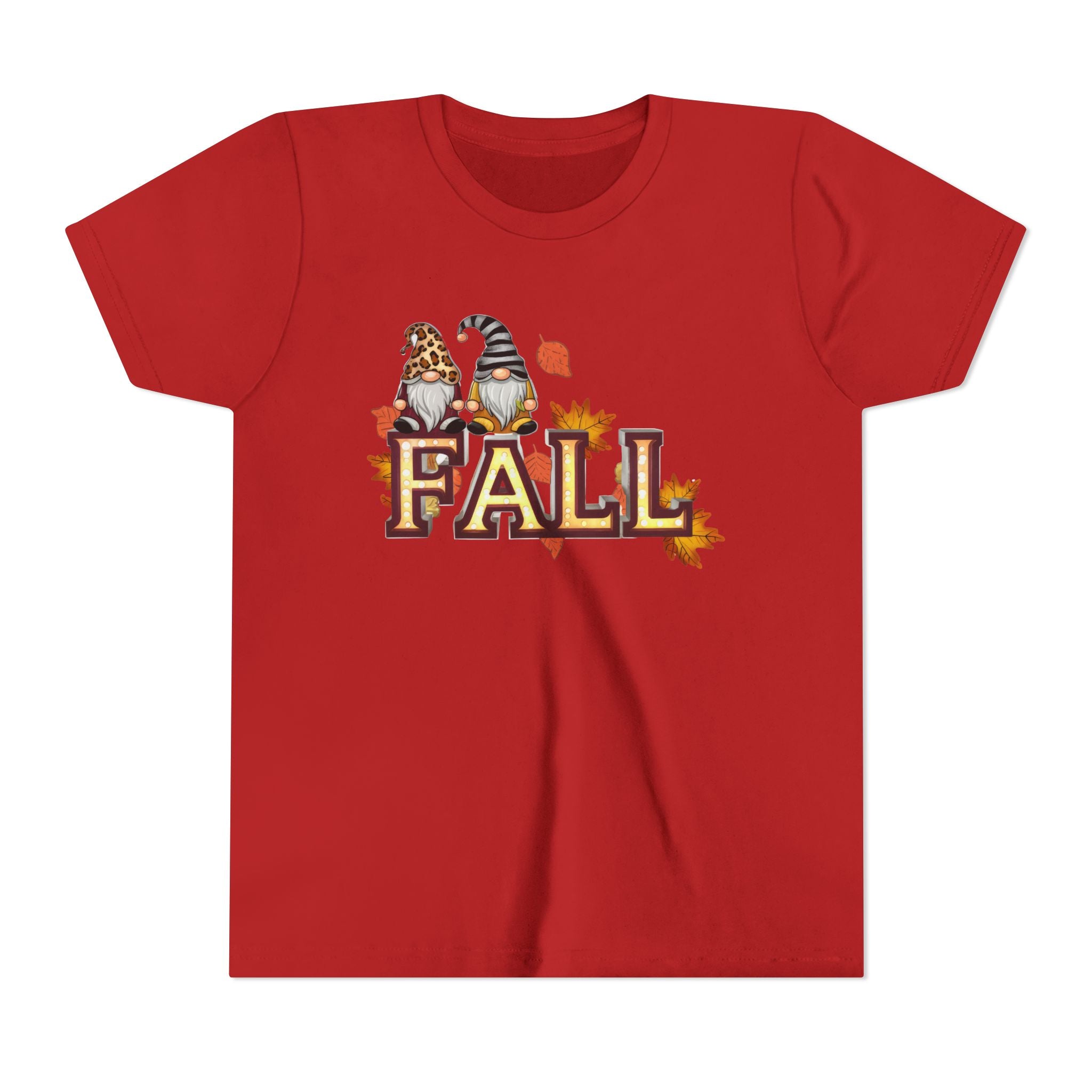 Autumn Gnome Youth Tee, Fall T-Shirt, Halloween Outfit, Thanksgiving Apparel, Kids Seasonal Shirt