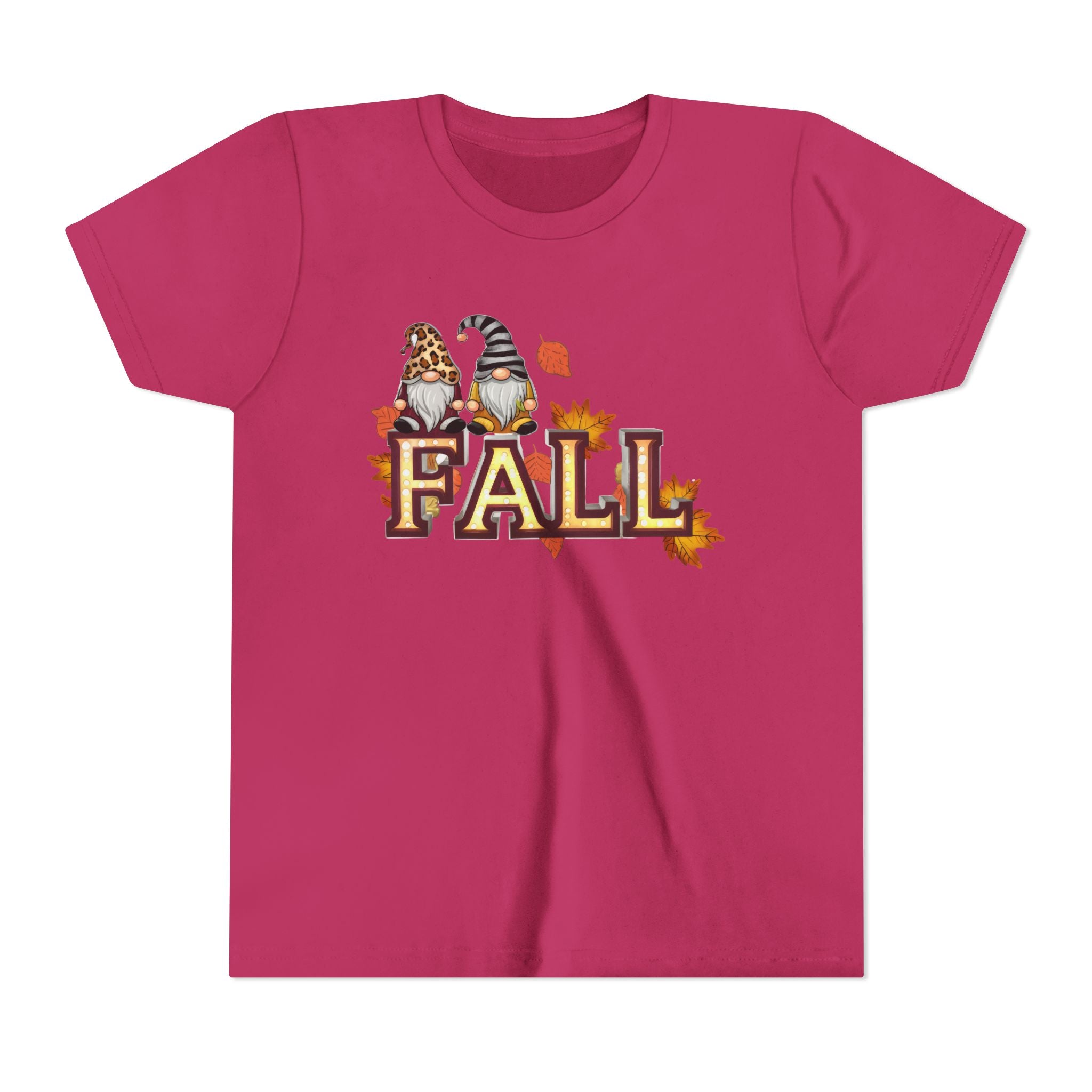 Autumn Gnome Youth Tee, Fall T-Shirt, Halloween Outfit, Thanksgiving Apparel, Kids Seasonal Shirt
