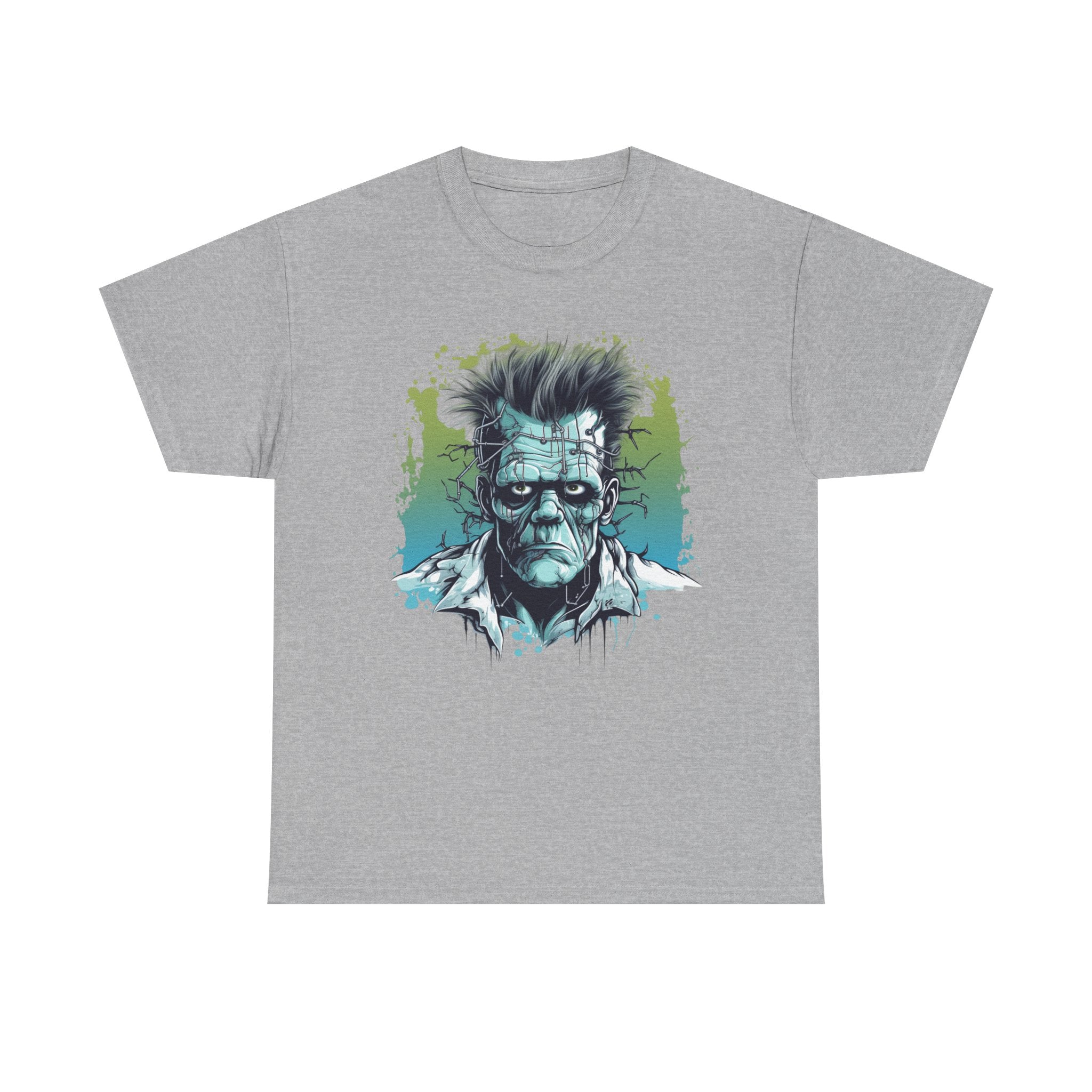 Frankenstein Graphic Tee, Unisex Heavy Cotton Shirt, Halloween Costume, Horror Fan Gift, Retro Style T-Shirt, Spooky Apparel