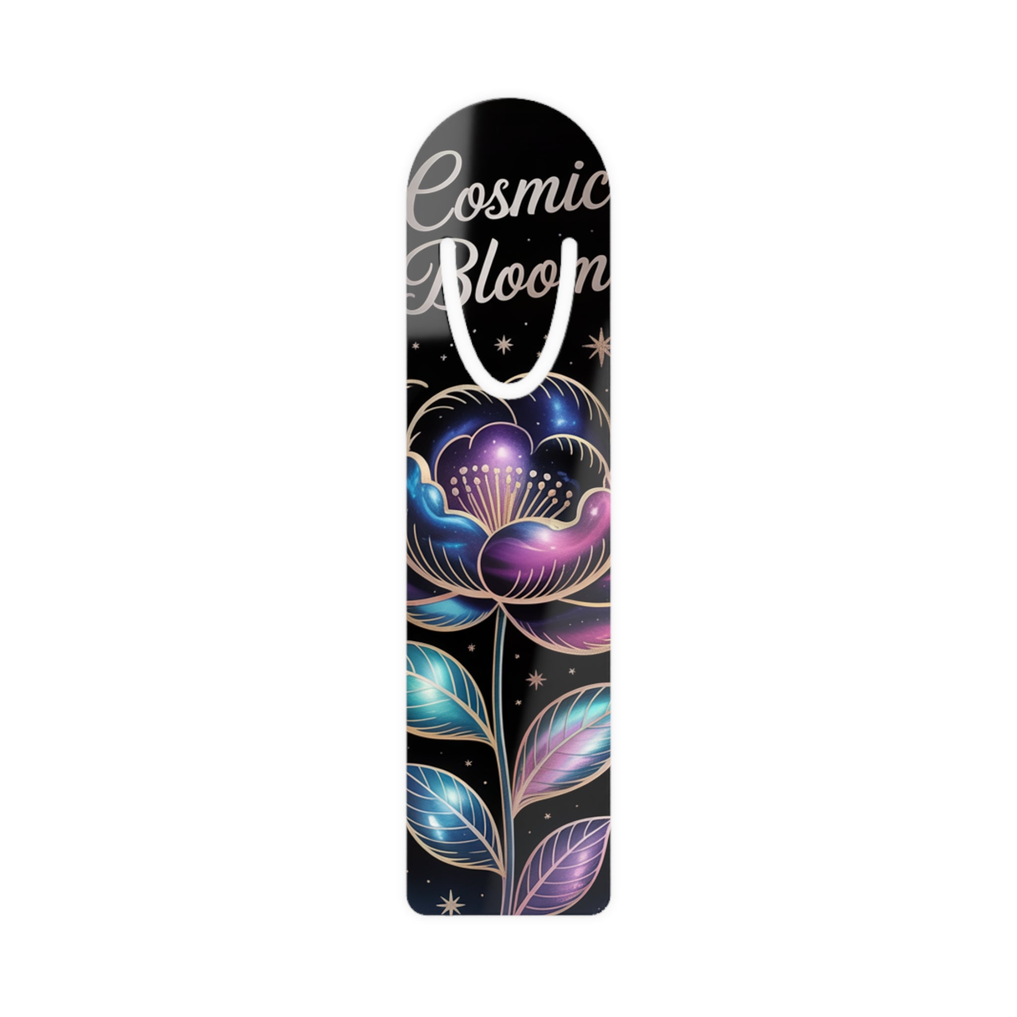 Artistic Floral Bookmark, Cosmic Bloom Bookmarker, Magical Reading Gift, Floral Reading Accessory, Book Lovers, Reading Gift Idea