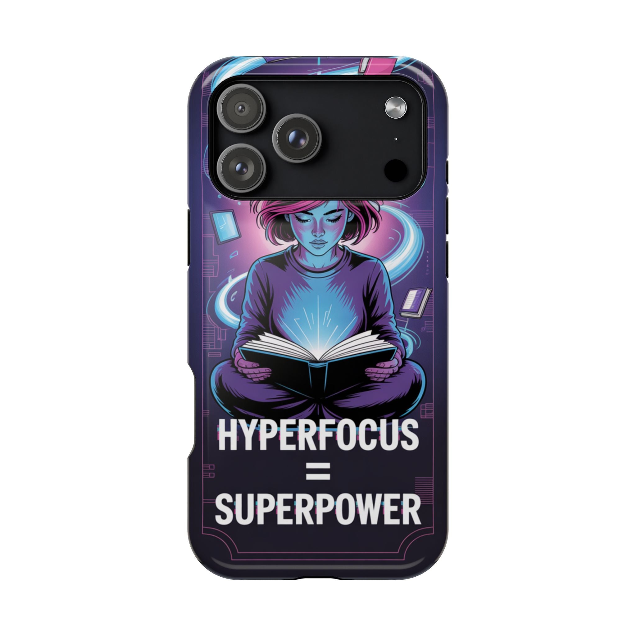 Hyperfocus Superpower Phone Case | Impact-Resistant, Magnetic, Gift for Students, Book Lovers, Geek Culture, Tech Enthusiasts