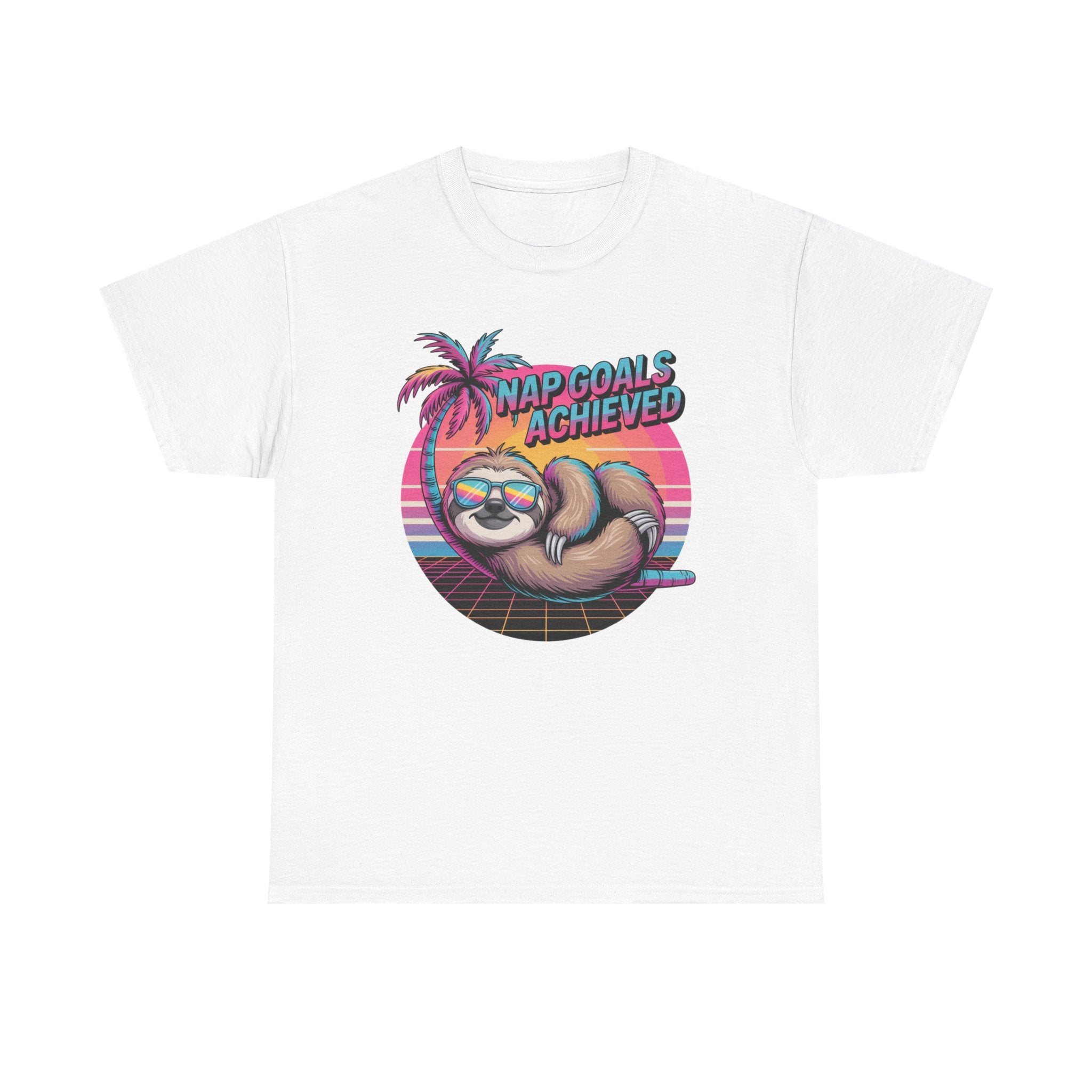 Nap Goals Achieved Sloth T-Shirt — Retro Palm Beach Vibes