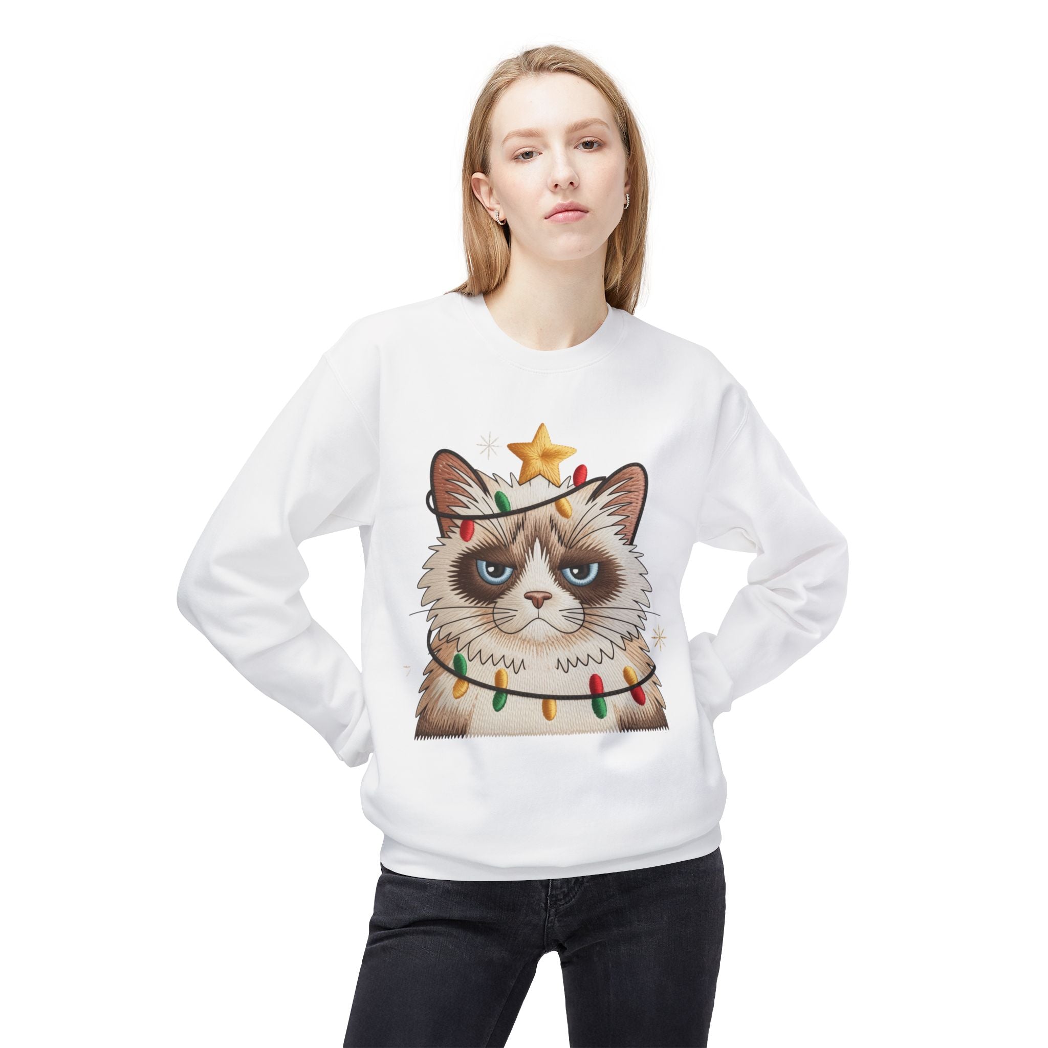 Grumpy Cat Christmas Sweatshirt - Funny Holiday Cat Crewneck