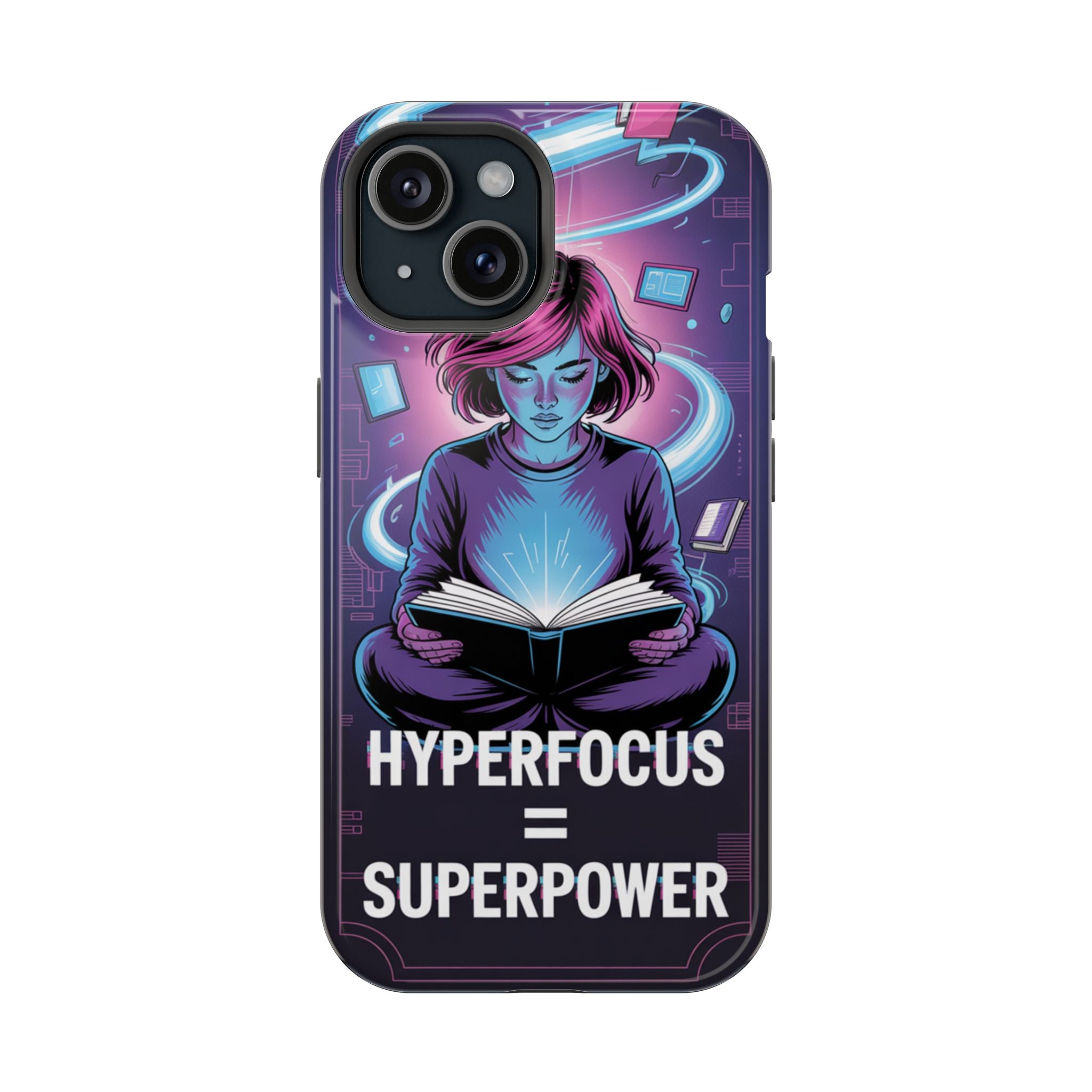 Hyperfocus Superpower Phone Case | Impact-Resistant, Magnetic, Gift for Students, Book Lovers, Geek Culture, Tech Enthusiasts