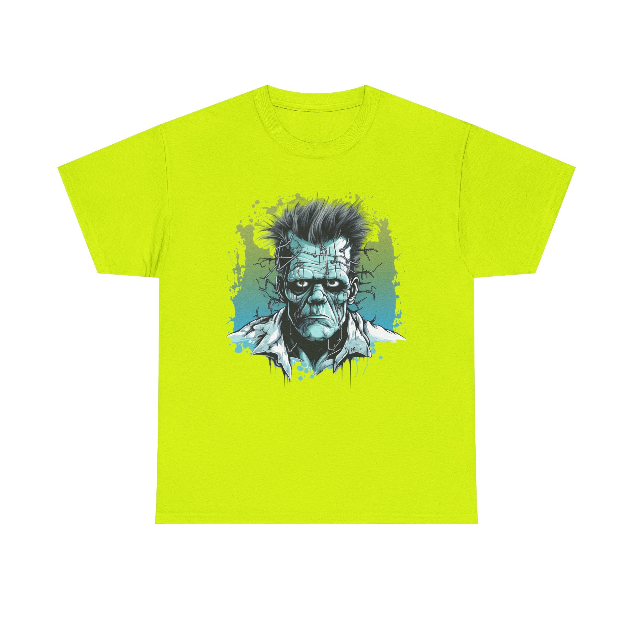 Frankenstein Graphic Tee, Unisex Heavy Cotton Shirt, Halloween Costume, Horror Fan Gift, Retro Style T-Shirt, Spooky Apparel