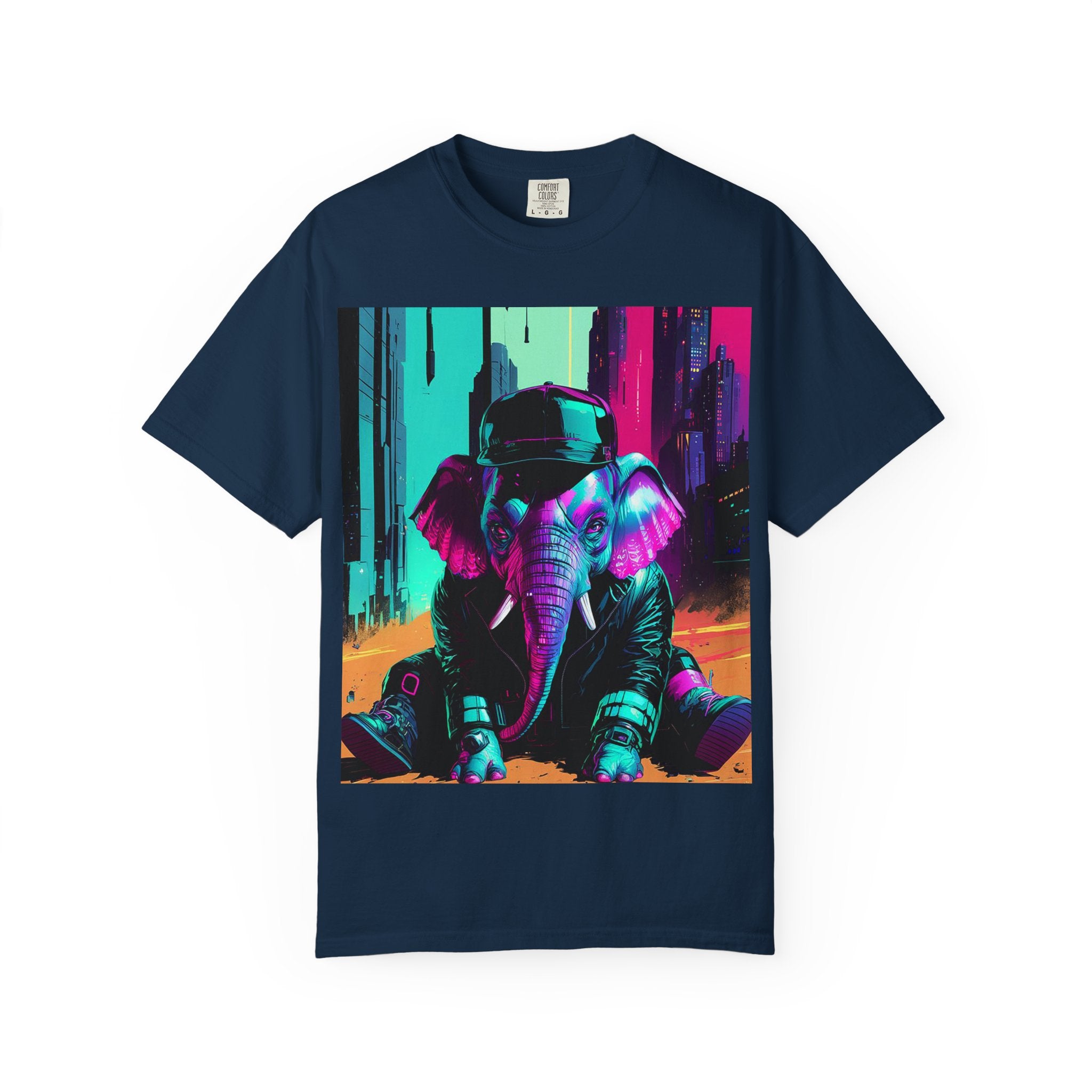 Hipster Elephant T-shirt, Vibrant Graphic Tee, Unisex Apparel, Trendy Streetwear, Gift for Animal Lovers, Casual Everyday Wear