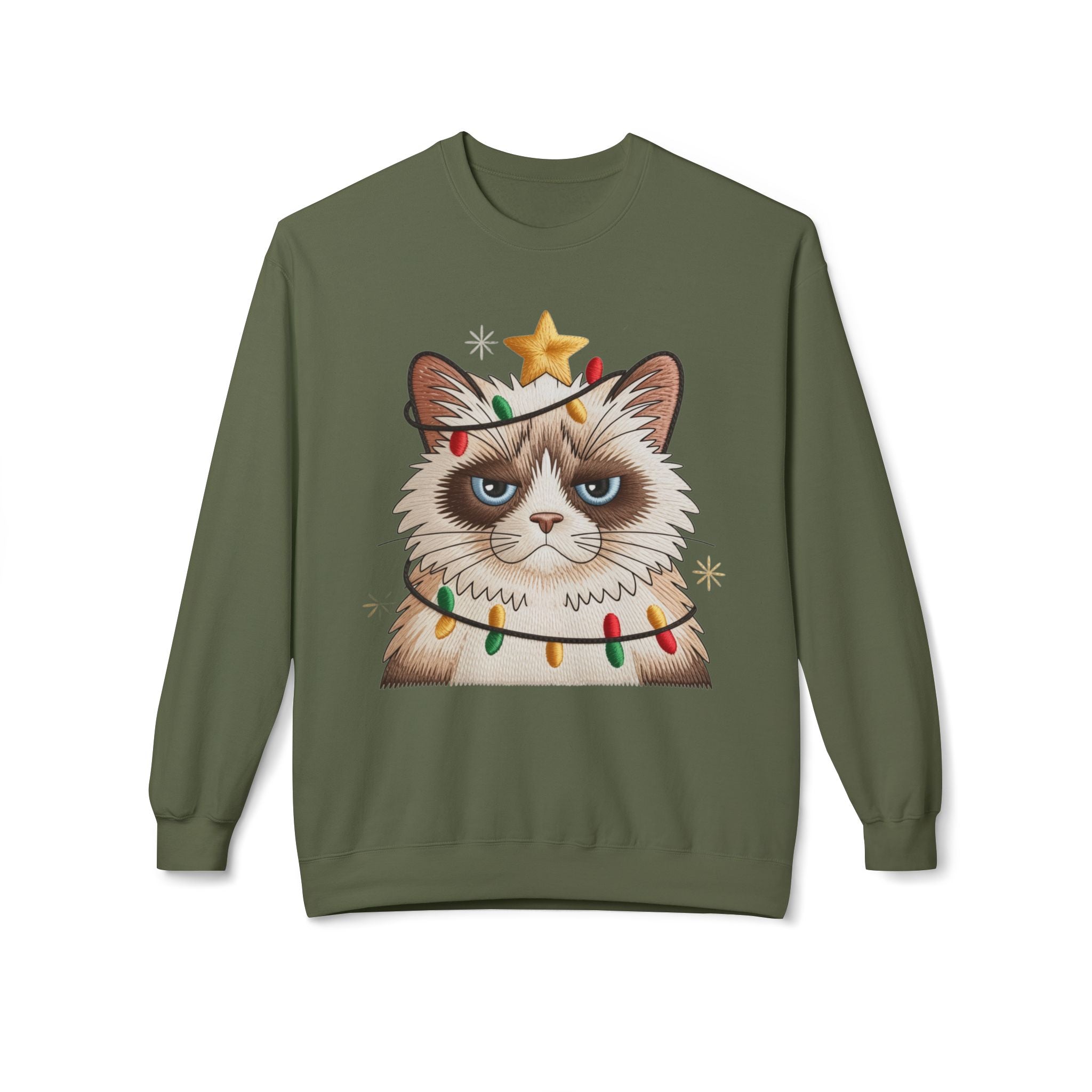 Grumpy Cat Christmas Sweatshirt - Funny Holiday Cat Crewneck