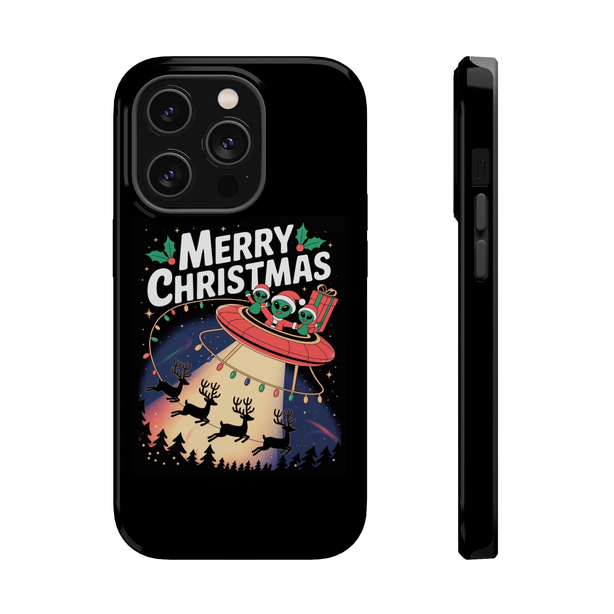 Christmas Alien Phone Case, Festive Phone Cover, Holiday Gift, Unique Mobile Accessory, Cute Phone Case, Impact-Resistant Design