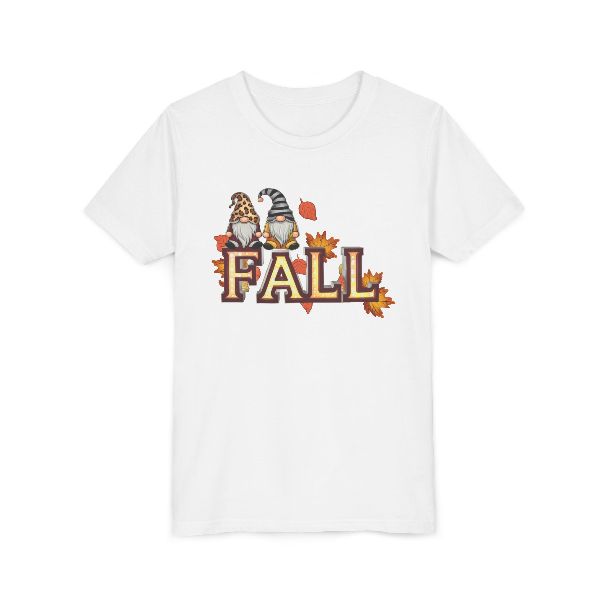 Autumn Gnome Youth Tee, Fall T-Shirt, Halloween Outfit, Thanksgiving Apparel, Kids Seasonal Shirt