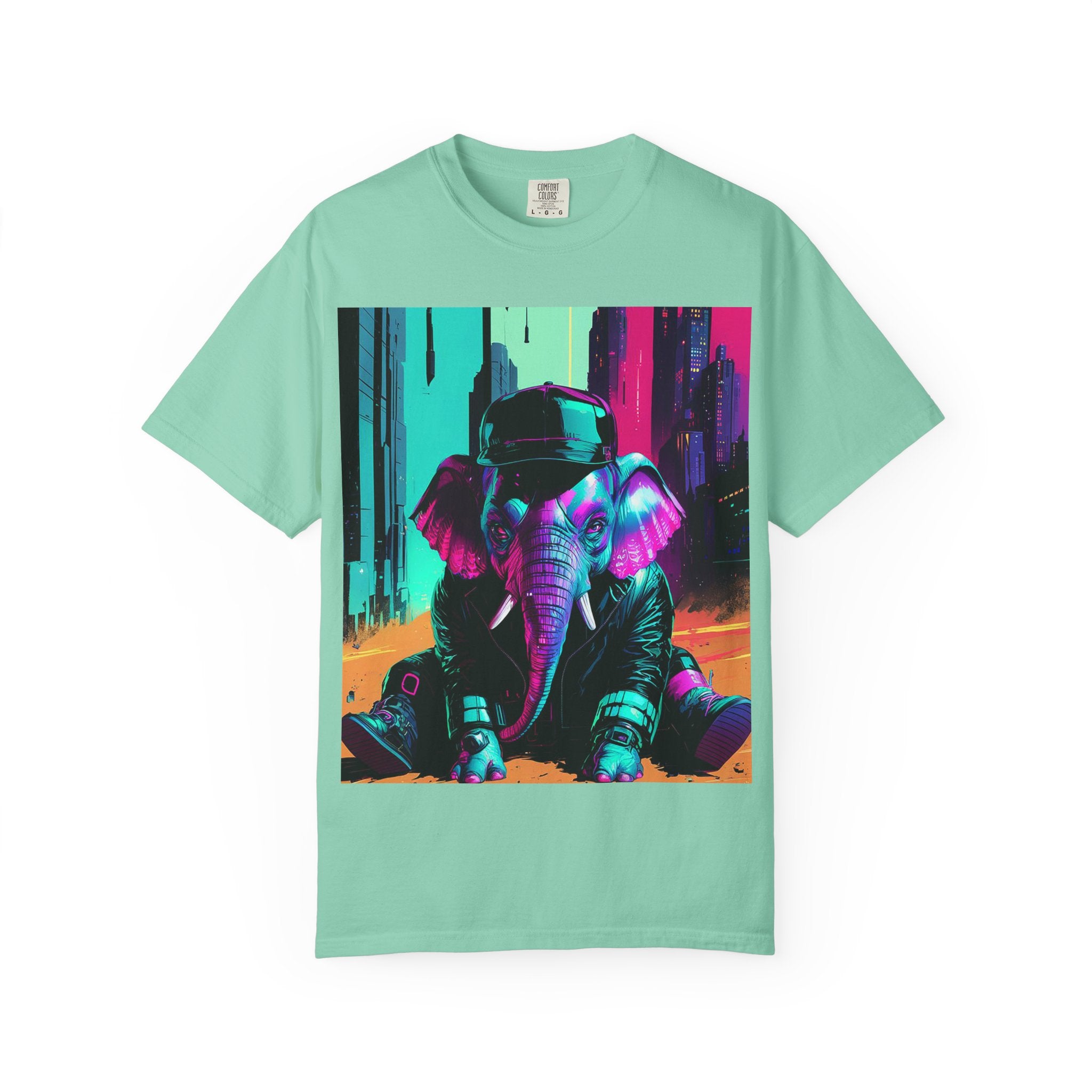 Hipster Elephant T-shirt, Vibrant Graphic Tee, Unisex Apparel, Trendy Streetwear, Gift for Animal Lovers, Casual Everyday Wear