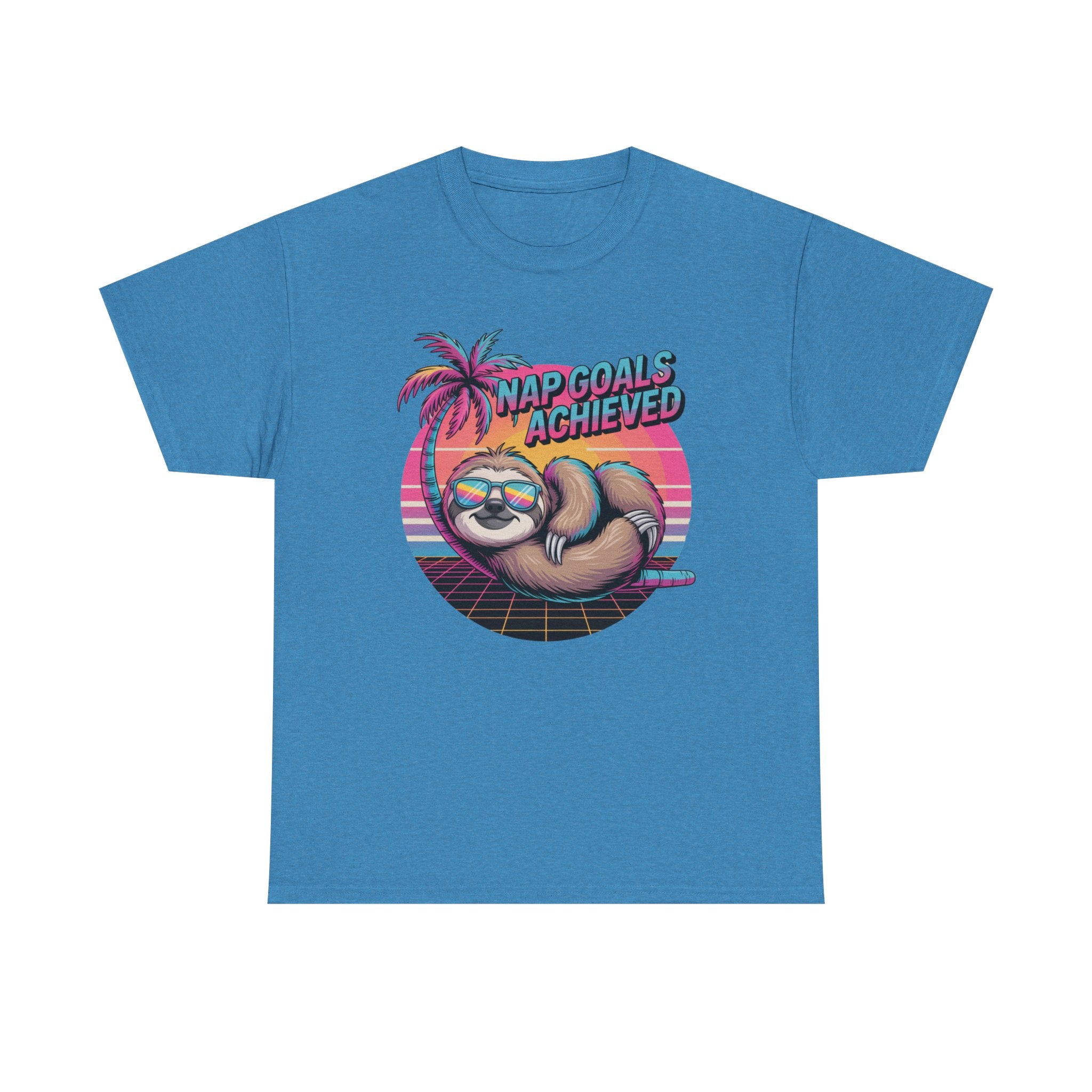 Nap Goals Achieved Sloth T-Shirt — Retro Palm Beach Vibes