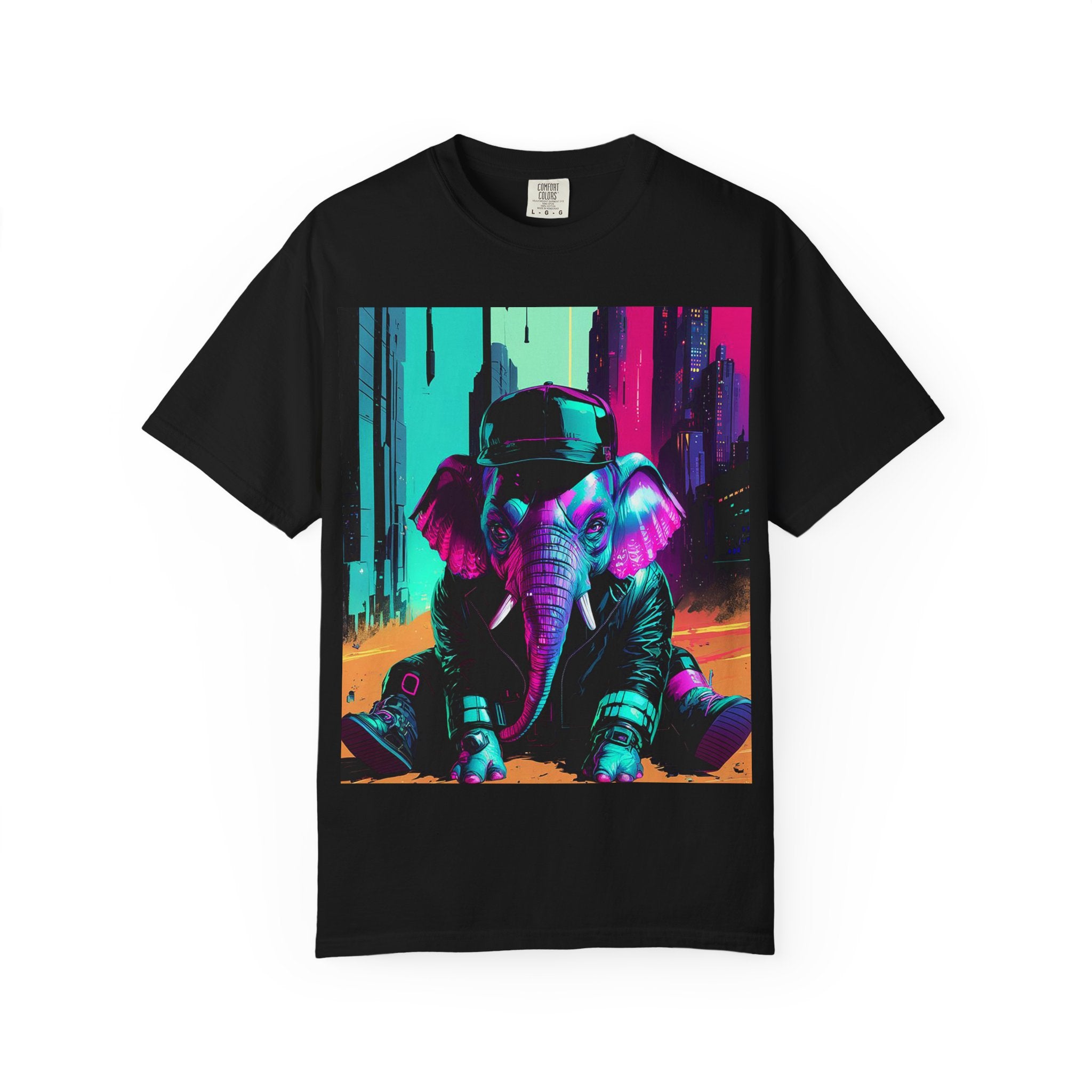 Hipster Elephant T-shirt, Vibrant Graphic Tee, Unisex Apparel, Trendy Streetwear, Gift for Animal Lovers, Casual Everyday Wear
