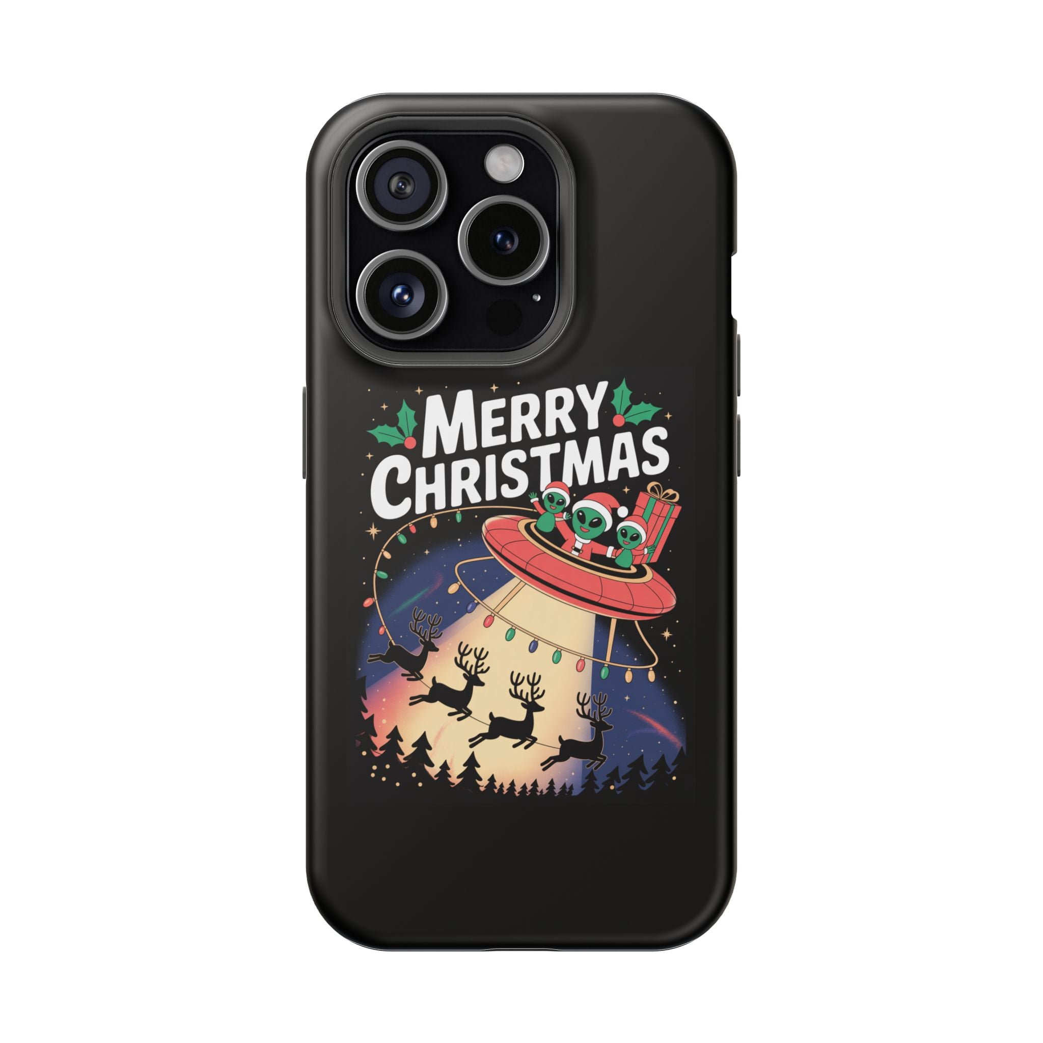Christmas Alien Phone Case, Festive Phone Cover, Holiday Gift, Unique Mobile Accessory, Cute Phone Case, Impact-Resistant Design
