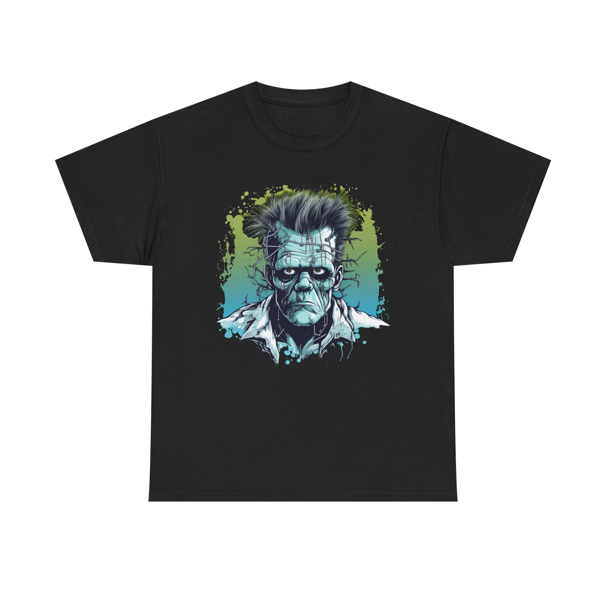 Frankenstein Graphic Tee, Unisex Heavy Cotton Shirt, Halloween Costume, Horror Fan Gift, Retro Style T-Shirt, Spooky Apparel