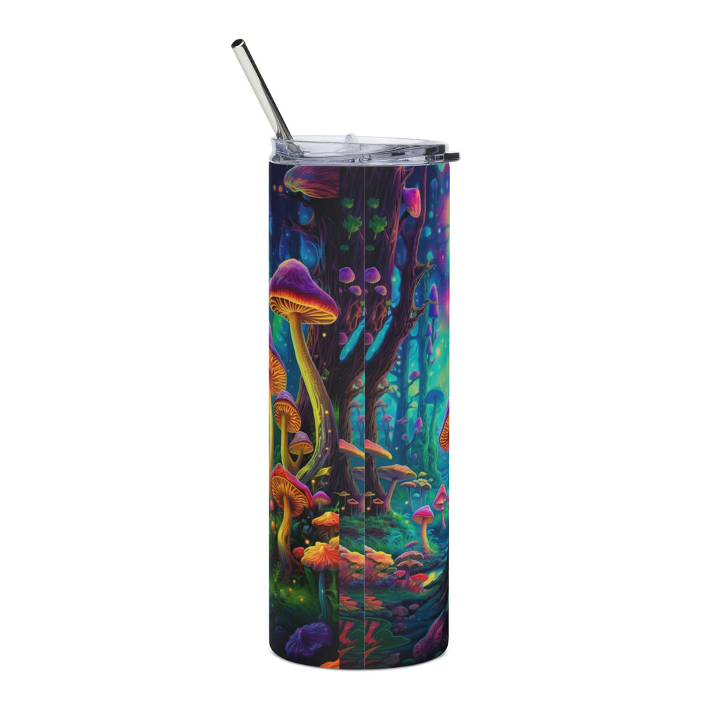 20oz Stainless Steel Tumbler — Psychedelic Glow Mushroom Forest Insulated Cup