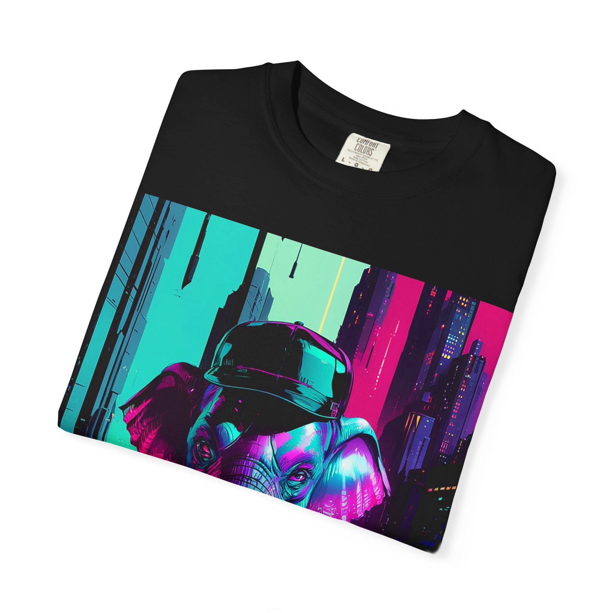 Hipster Elephant T-shirt, Vibrant Graphic Tee, Unisex Apparel, Trendy Streetwear, Gift for Animal Lovers, Casual Everyday Wear