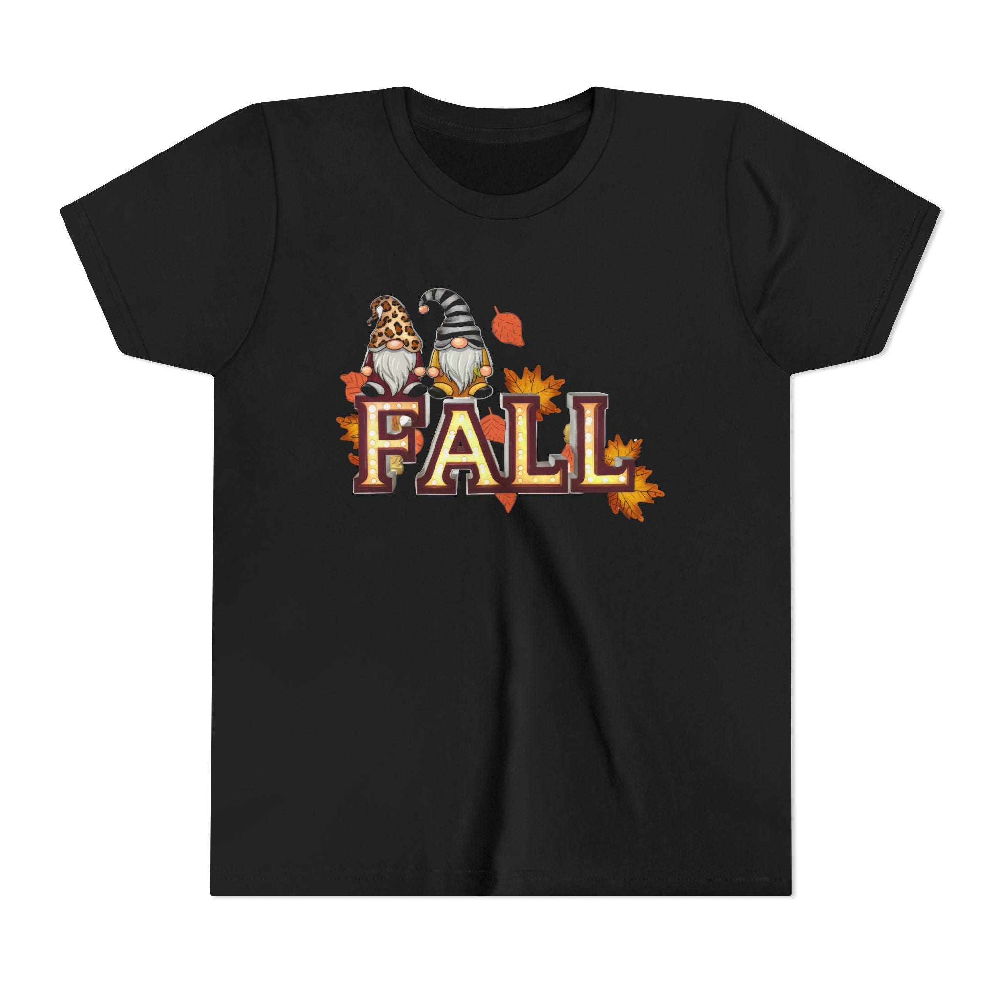 Autumn Gnome Youth Tee, Fall T-Shirt, Halloween Outfit, Thanksgiving Apparel, Kids Seasonal Shirt
