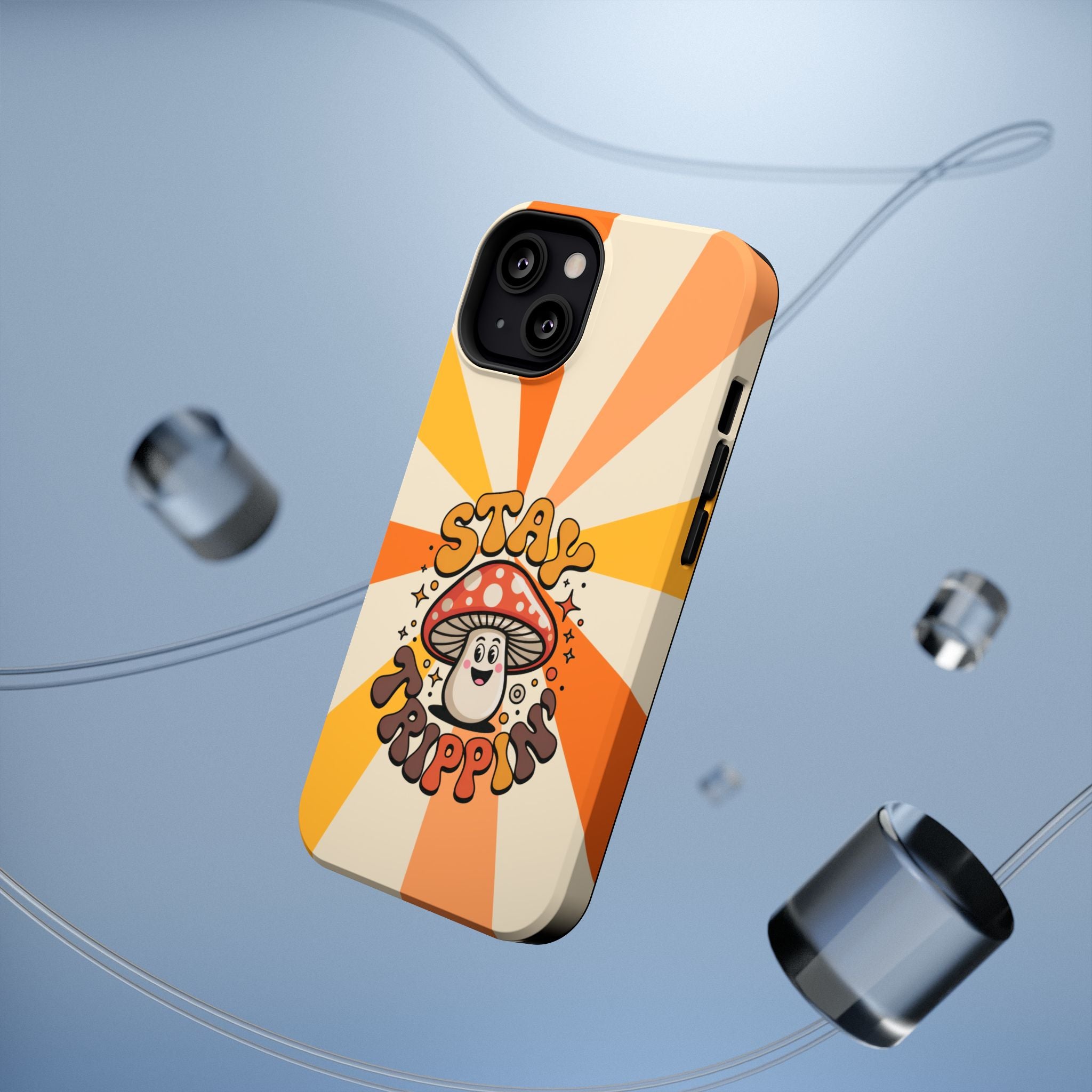 Stay Trippin' Mushroom Phone Case — Retro Cute Impact-Resistant Cover