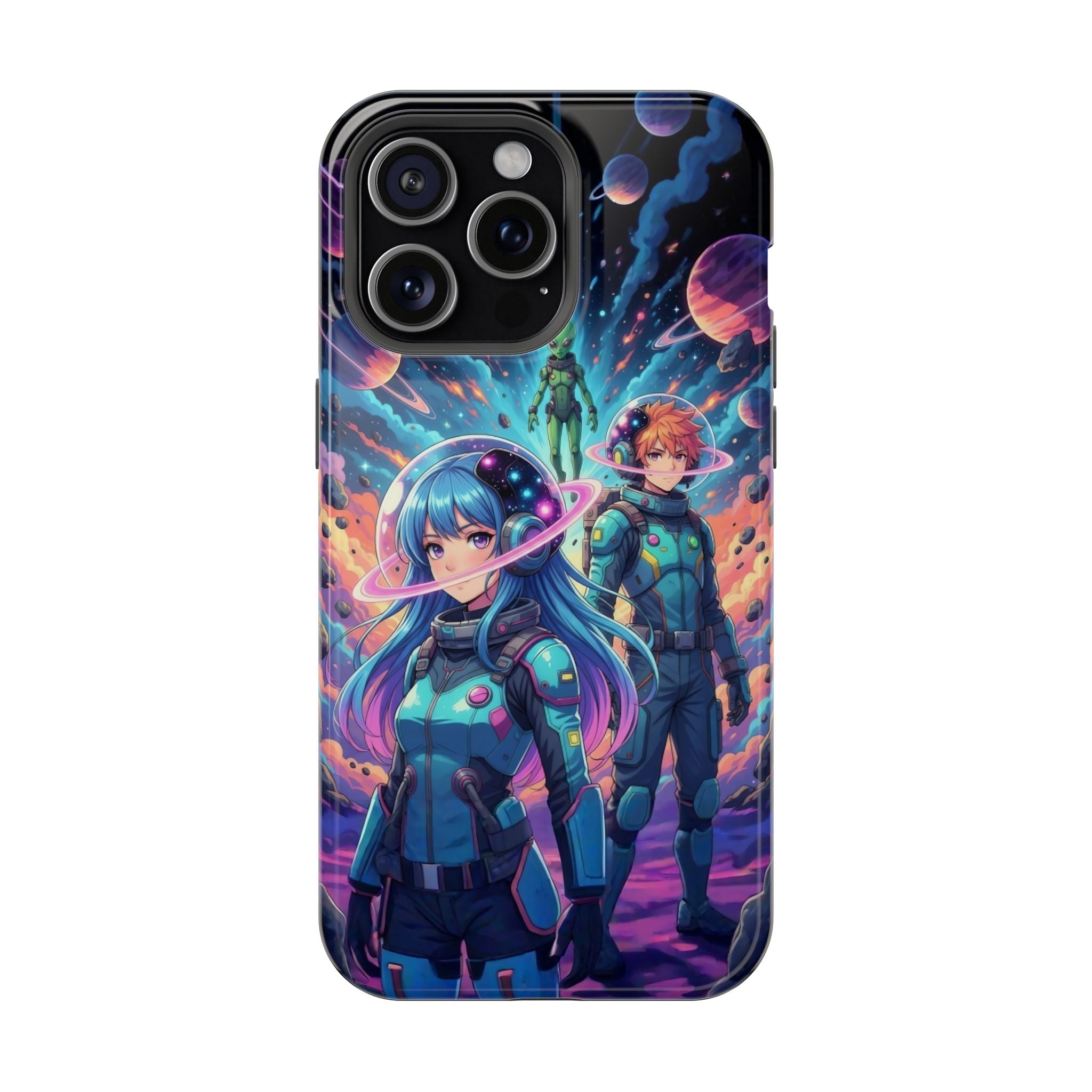 Space Anime Phone Case — Cosmic Astronaut Crew Magnetic Impact-Resistant Case